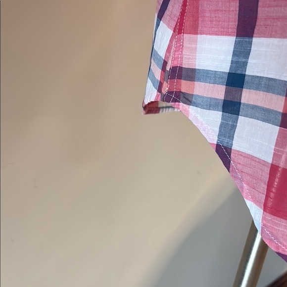 Joe Fresh women’s Pink and Blue Plaid Button Down Shirt - Picture 6 of 11